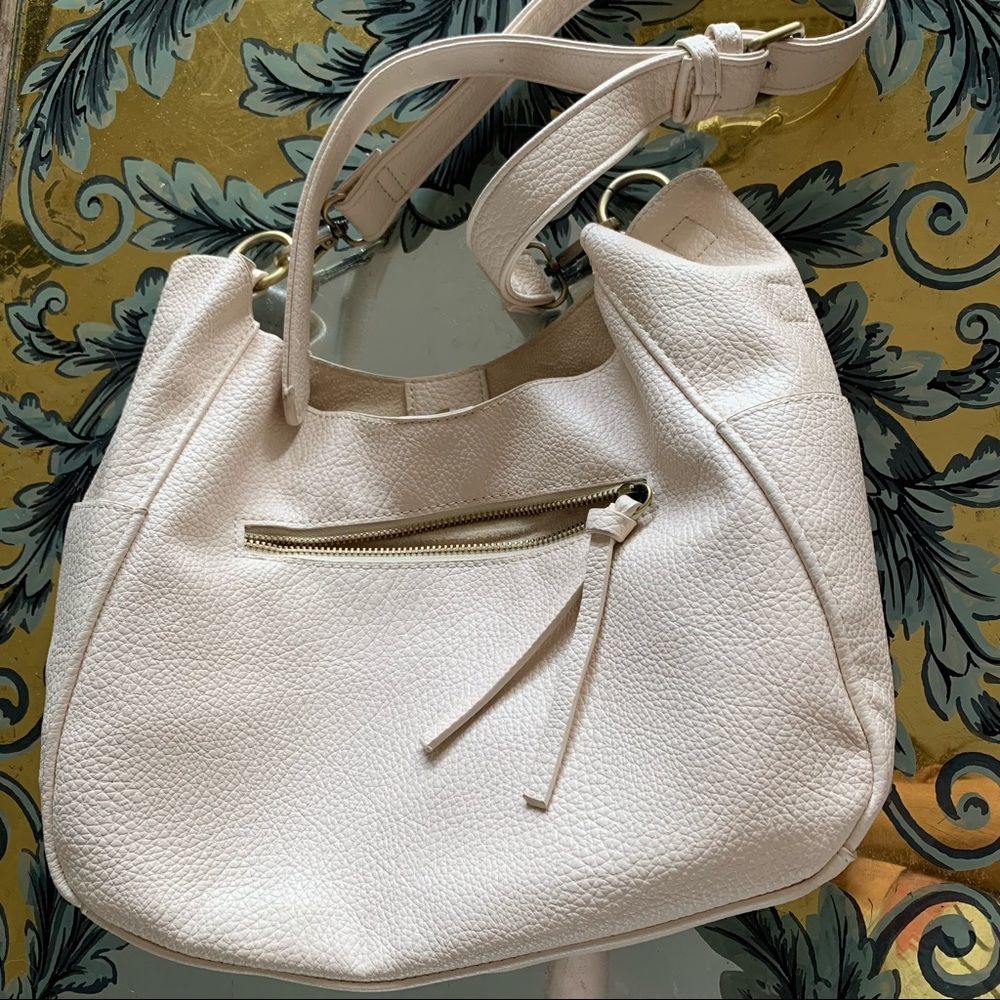 Joy Susan white/cream leather shoulder purse